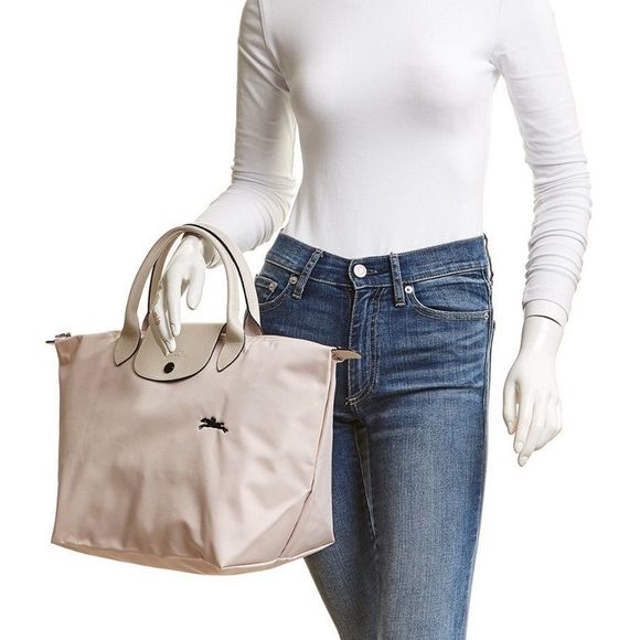 Longchamp Handbags - Longchamp Le Pliage Club Top Handle Tote White
